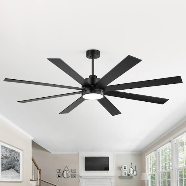 Flashwind 72 in. Smart Indoor Black Downrod Mount Standard Ceiling