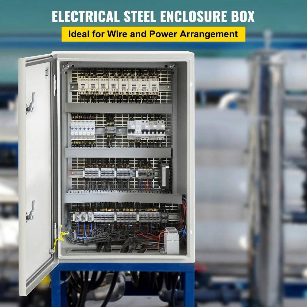 24'' x 16'' x 10'' Gray Carbon Steel Electrical Enclosure Box
