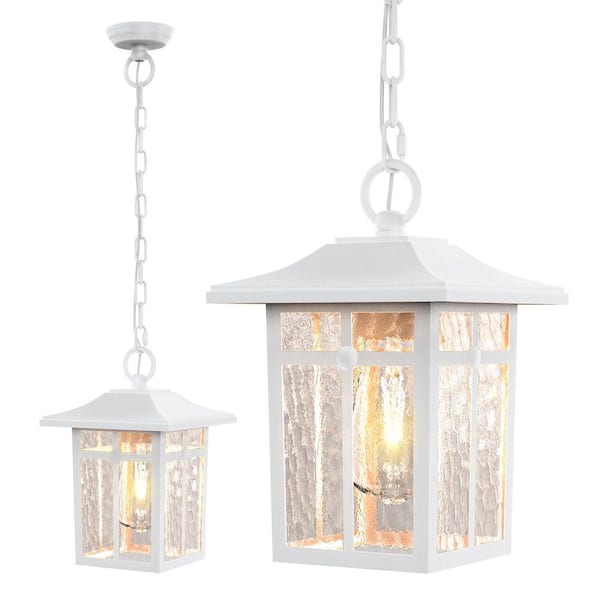 Kiyani 11 in. 1-Light White Outdoor Pendant Light