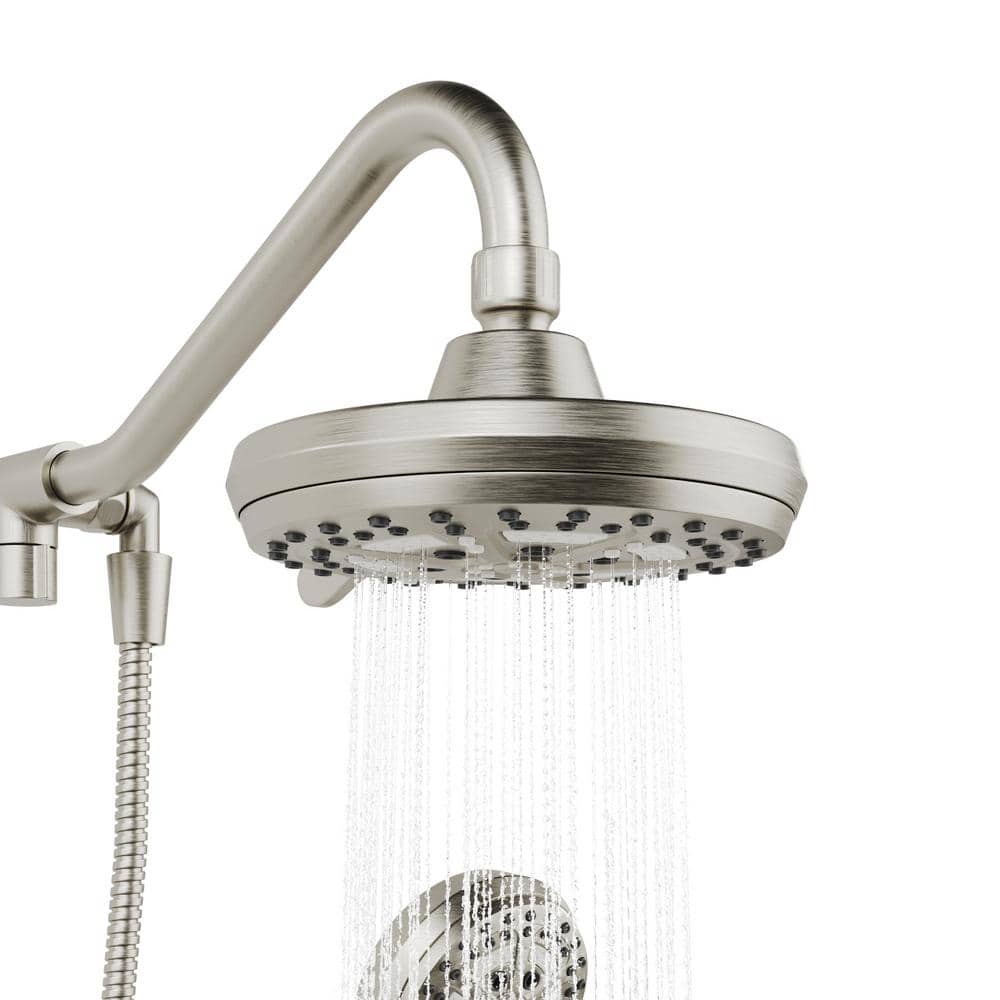 Brushed Nickel Multi-Function Handheld Rain Shower System