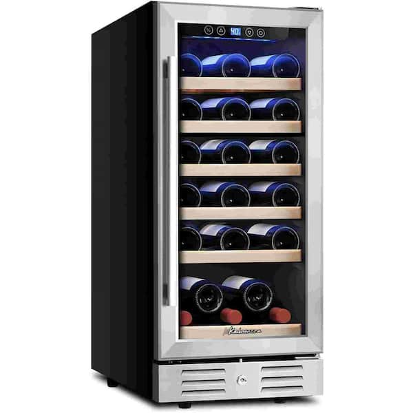 Atemomen Cellar Cooling Unit has a built-in capacity of 30 bottles and features double toughened glass in black stainless steel