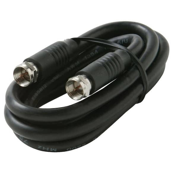 Steren 12 ft. F-F RG6/UL Coaxial Cable - Black