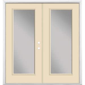 72 in. x 80 in. Golden Haystack Steel Prehung Left-Hand Inswing Full Lite Clear Glass Patio Door with Brickmold