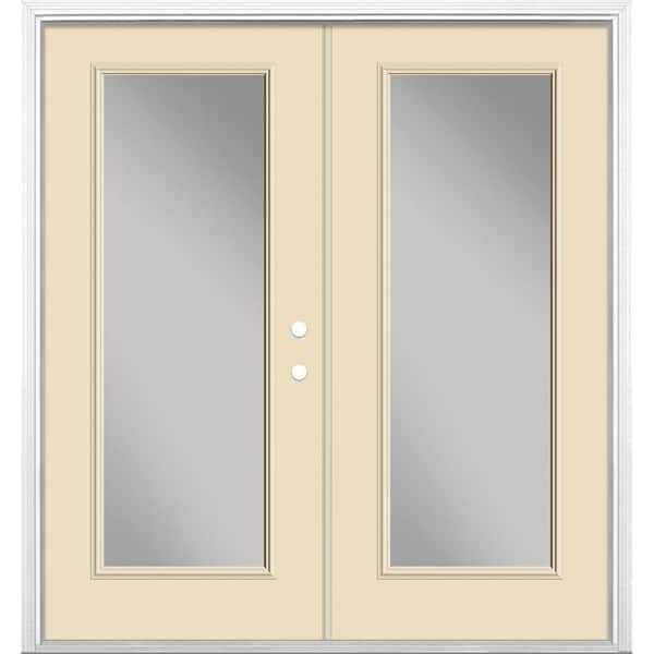 Masonite 72 in. x 80 in. Willow Wood Steel Prehung Right-Hand Inswing 10-Lite Clear Glass Patio Door Without Brickmold