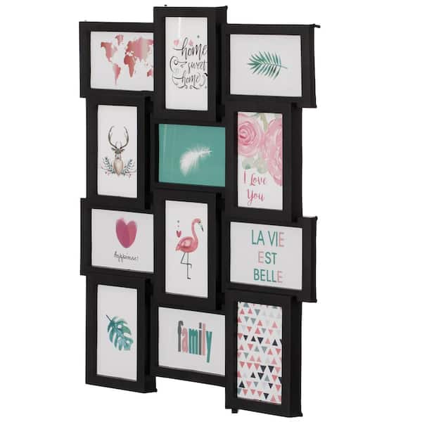 26PCs Family Home Decor Wall Mount Multi Picture Collage Photos Black Frames