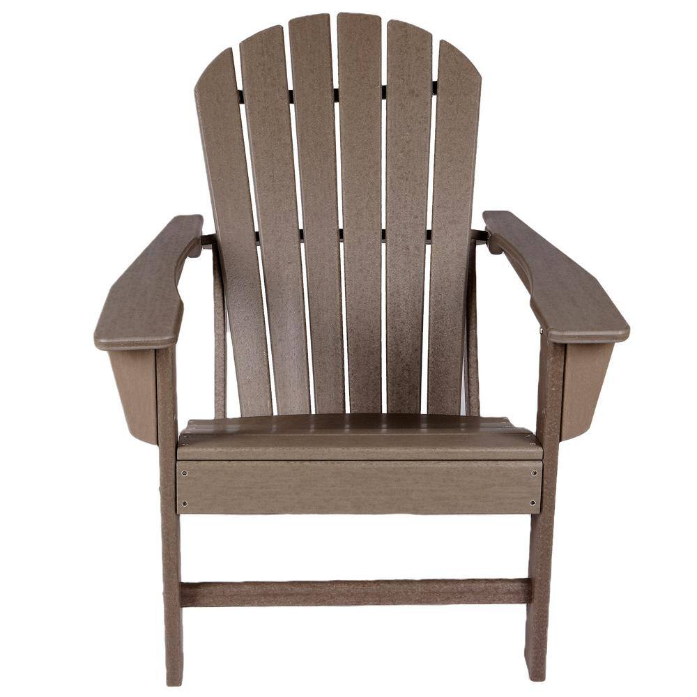 Teak Plastic Adirondack Chair for Lawn, Deck, Backyard, Garden, Fire Pit