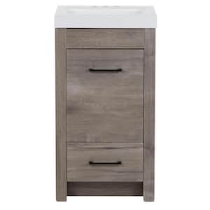 Glassboro 19 in. W x 17 in. D x 34 in. H Single Sink  Bath Vanity in White Washed Oak with White Cultured Marble Top