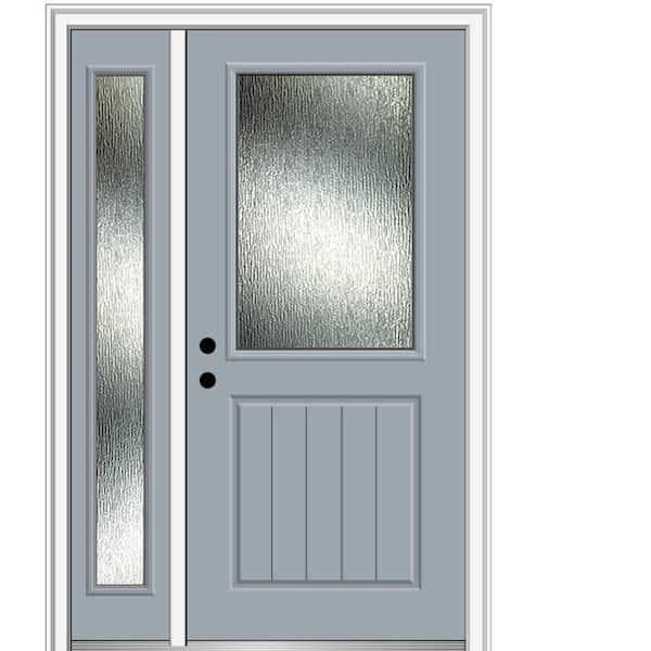 MMI Door Rain Glass 50 in. x 80 in. Right-Hand Inswing Storm Cloud Fiberglass Prehung Front Door on 6-9/16 in. Frame