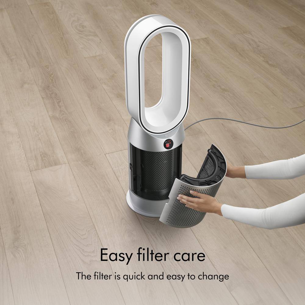 White and Silver Electric HEPA Air Purifier Fan Heater Combo