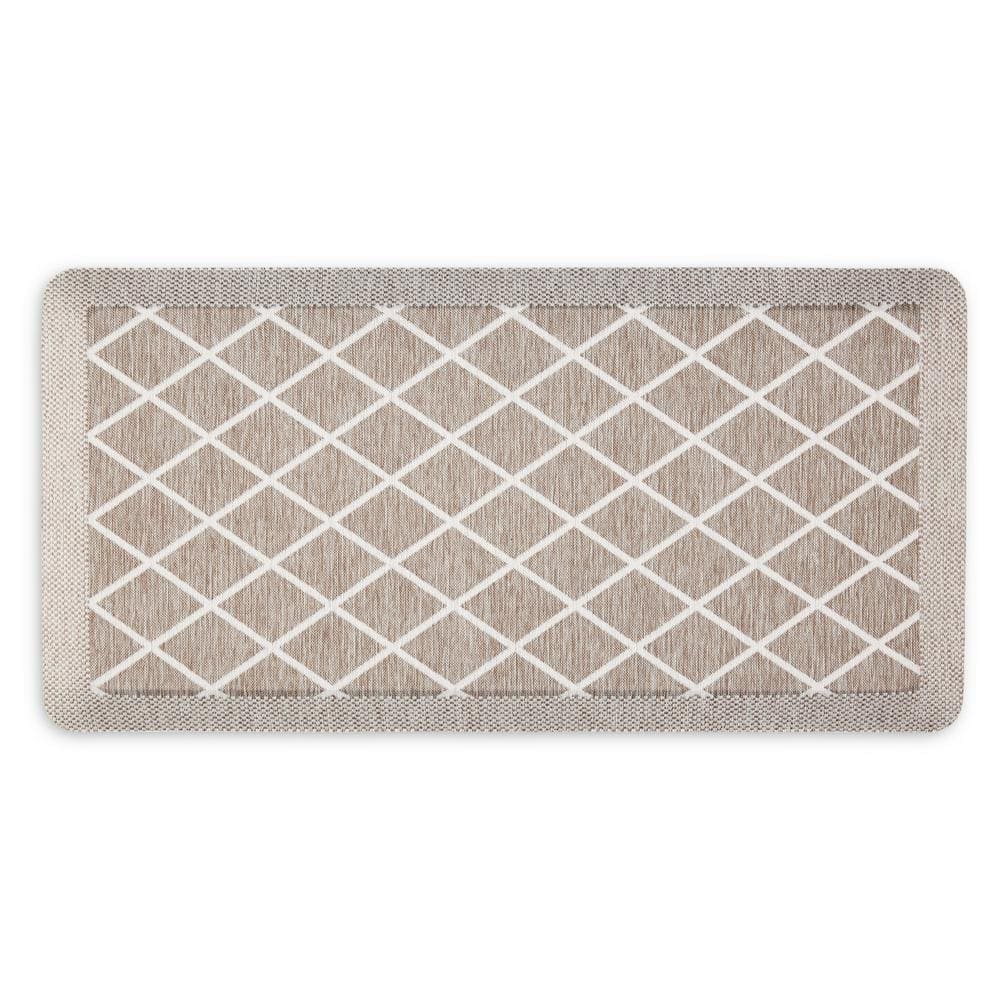 MARTHA STEWART Miles Brown 19.6 in. x 39 in. Trellis Air Mat Kitchen ...