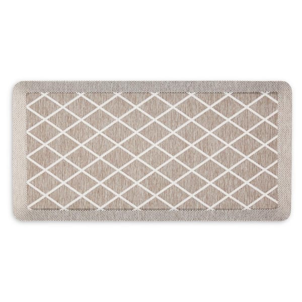 MARTHA STEWART Miles Brown 19.6 in. x 39 in. Trellis Air Mat Kitchen Mat