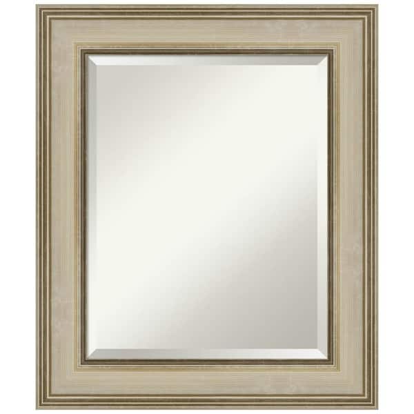 Amanti Art Medium Rectangle Colonial Light Gold Beveled Glass Classic Mirror (25.75 in. H x 21.75 in. W)