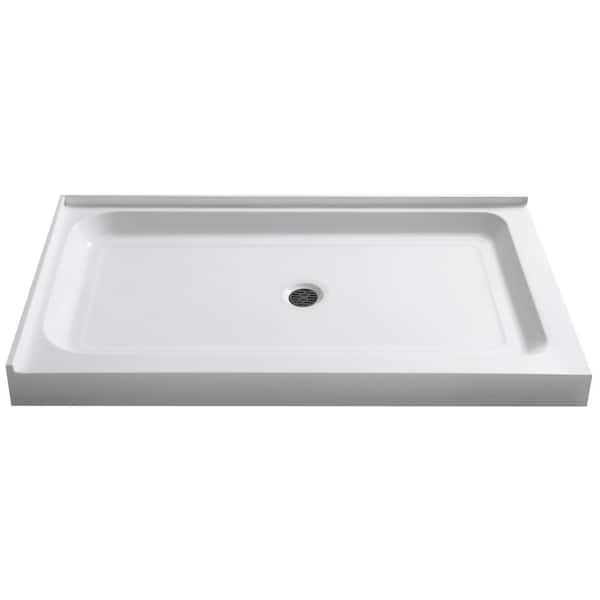 ANZZI Vail 36 in. x 48 in. Double Threshold Shower Base in White