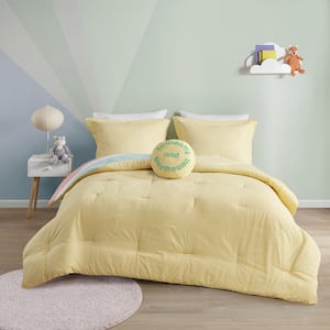 Jessie 4-Piece Yellow Full/Queen Rainbow Sunburst Reversible Cotton Comforter Set