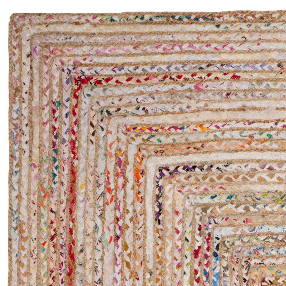 Boho-Chic Cape Cod Hand-Knotted Cotton Area Rug, 6' x 9', Beige/Multi