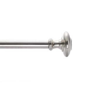 36 in. - 72 in. Adjustable Single Curtain Rod 1 in. Dia. in Brushed Nickel with Knob finials