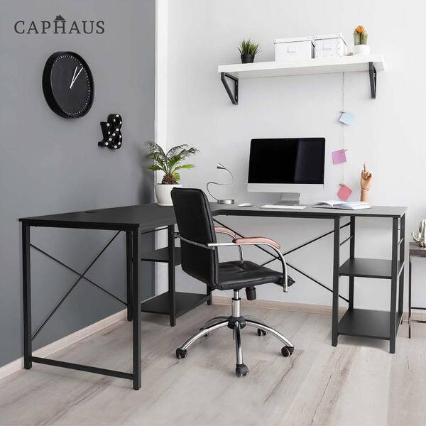 Office Desk With Drawers Home Workstation Study Laptop Computer Table Shelves BK 