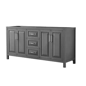 Daria 71 in. Double Bathroom Vanity Cabinet Only in Dark Gray