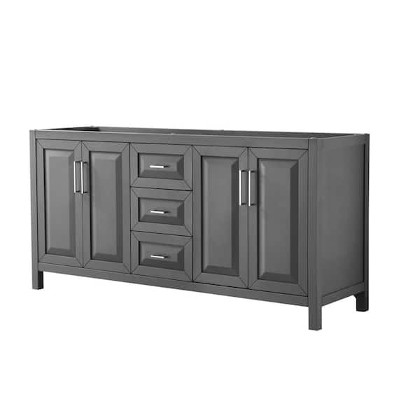 Wyndham Collection Daria 71 in. Double Bathroom Vanity Cabinet Only in Dark Gray