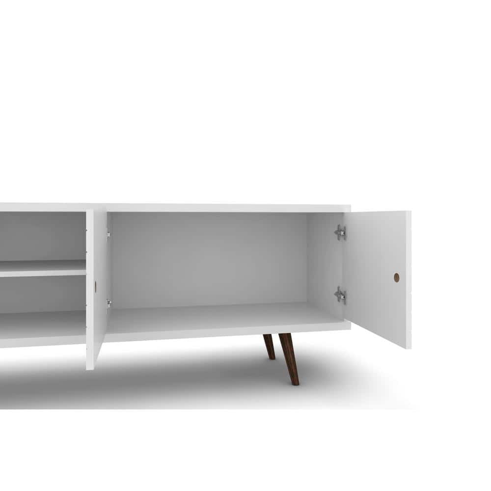 Liberty Modern White Composite TV Stand with Cabinet for 60-inch TVs