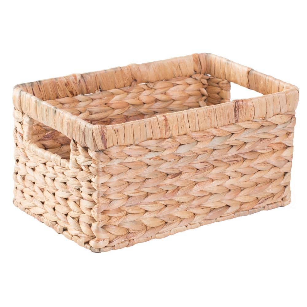Small Natural Wicker Rectangular Storage Basket
