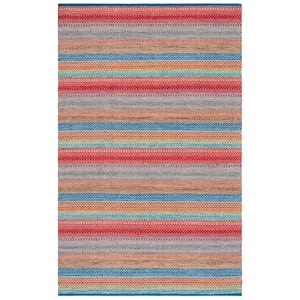 Kilim Blue/Red Doormat 3 ft. x 5 ft. Striped Gradient Area Rug