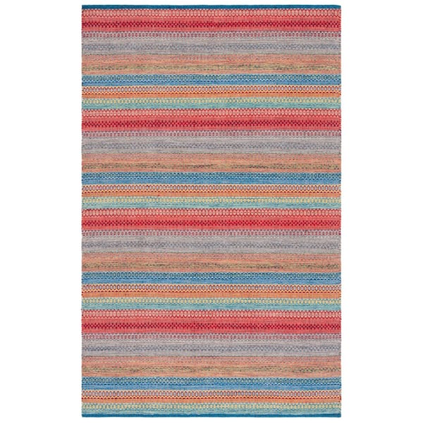 SAFAVIEH Kilim Blue/Red Doormat 3 ft. x 5 ft. Striped Gradient Area Rug