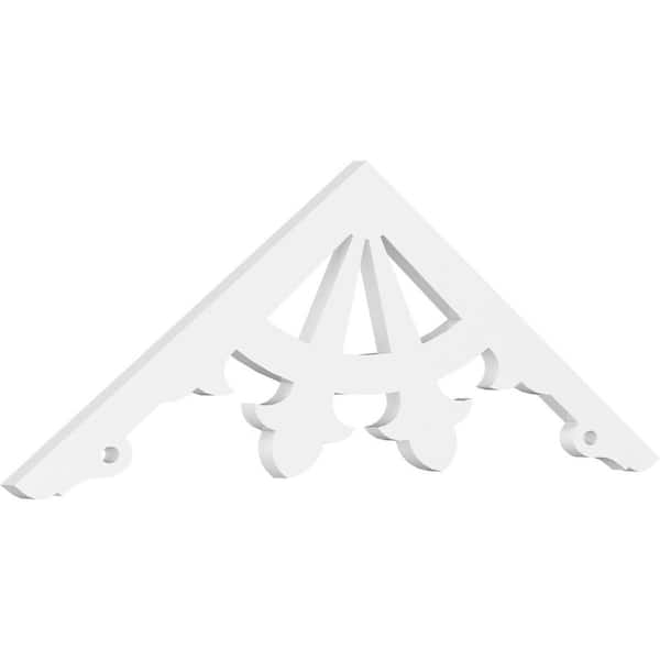 Ekena Millwork 1 in. x 48 in. x 16 in. (8/12) Pitch Riley Gable Pediment Architectural Grade PVC Moulding