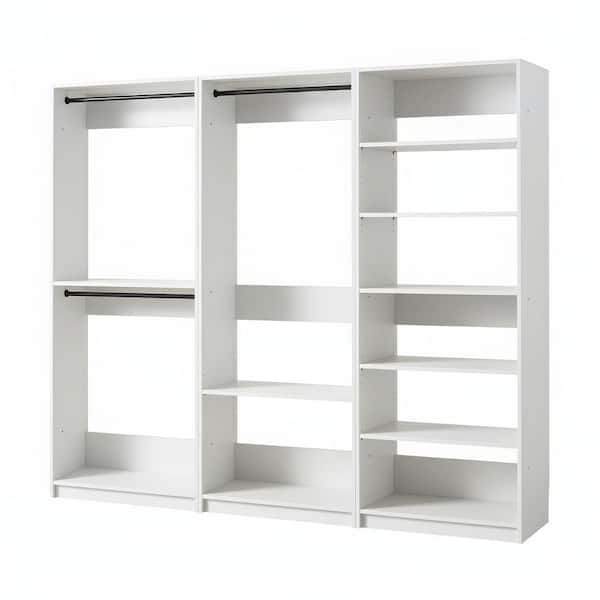 Prosper 96 in. W White Tower System Freestanding-Shelf Walk-in Wood Closet System