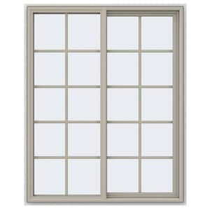 47.5 in. x 59.5 in. V-4500 Series Desert Sand Vinyl Right-Handed Sliding Window with Colonial Grids/Grilles