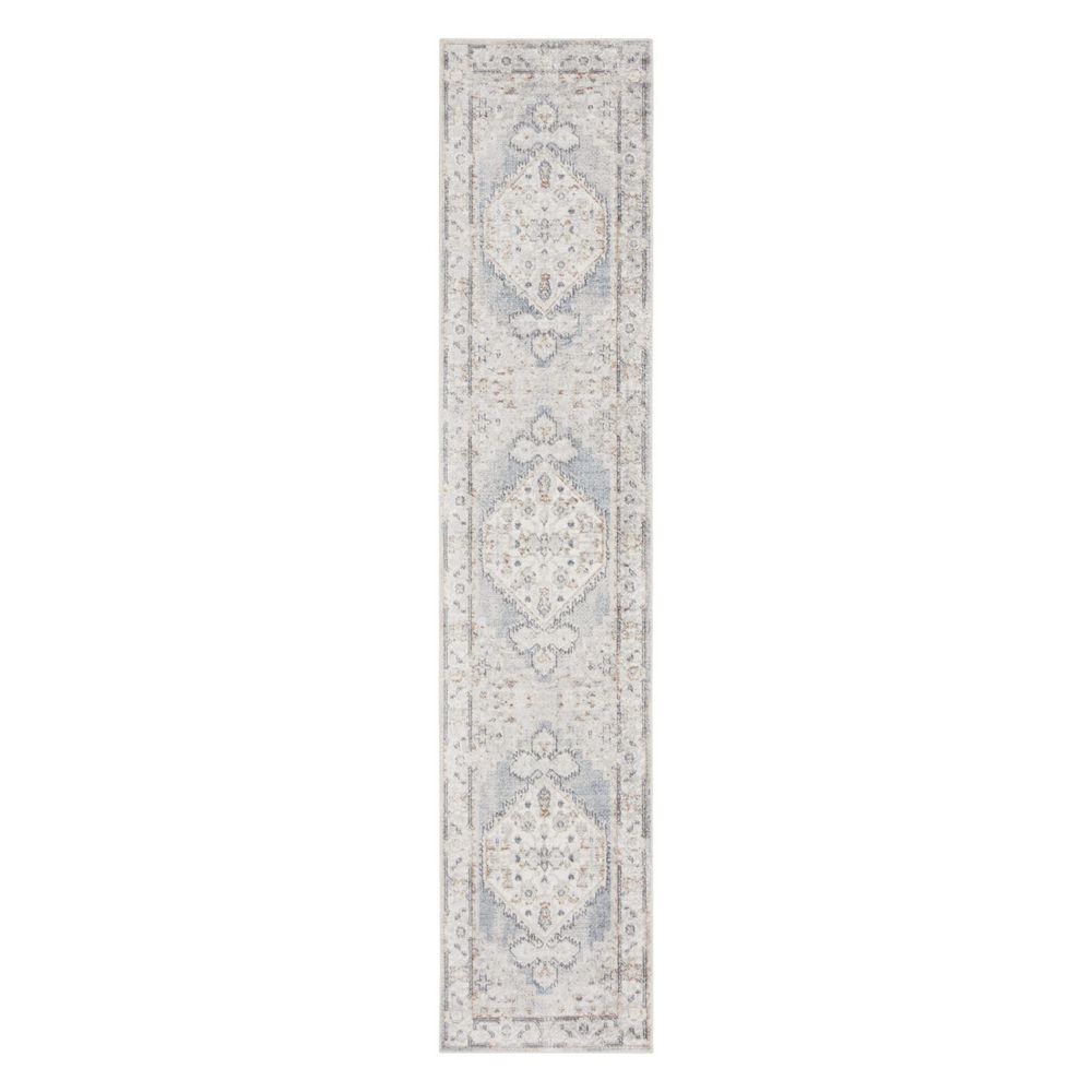 2 ft. x 6 ft. Blue Oriental Washable Area Rug
