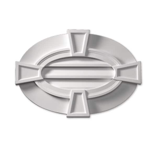 37.5 in. x 30 in. Oval White Polyurethane Weather Resistant Gable Louver Vent 37.5 in. x 30 in. Oval White Polyurethane Weather Resistant Gable Louver Vent