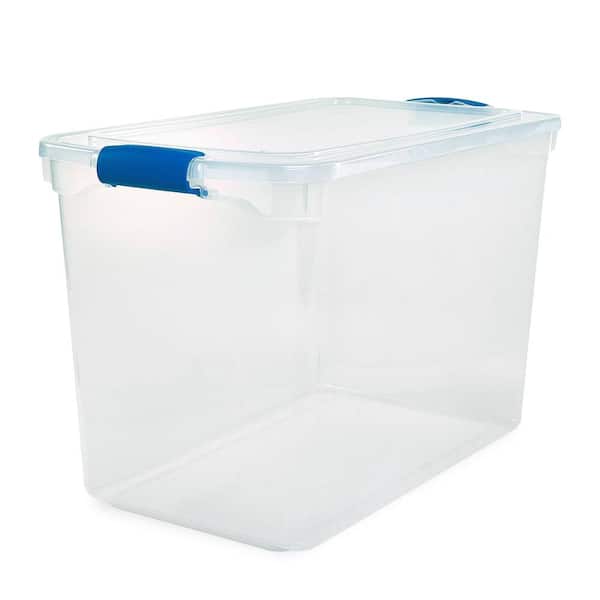 Homz 112 Qt. Heavy Duty Clear Plastic Stackable Storage Containers (8-Pack)