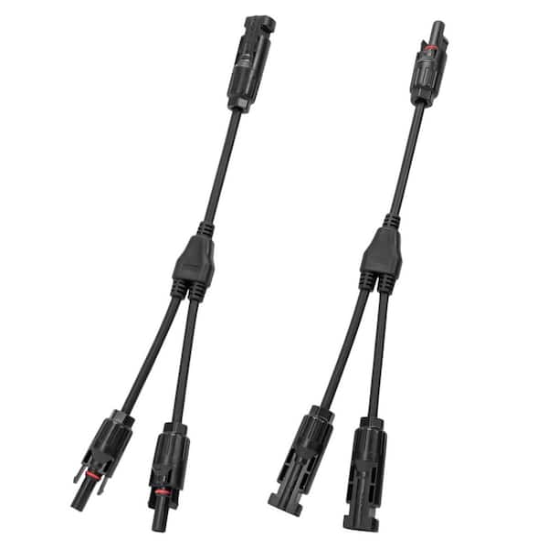 Vrbgify Y-Branch Solar Connector Parallel PV Adapter Cable Plug Kit for Solar Panels (M/FF + F/MM)