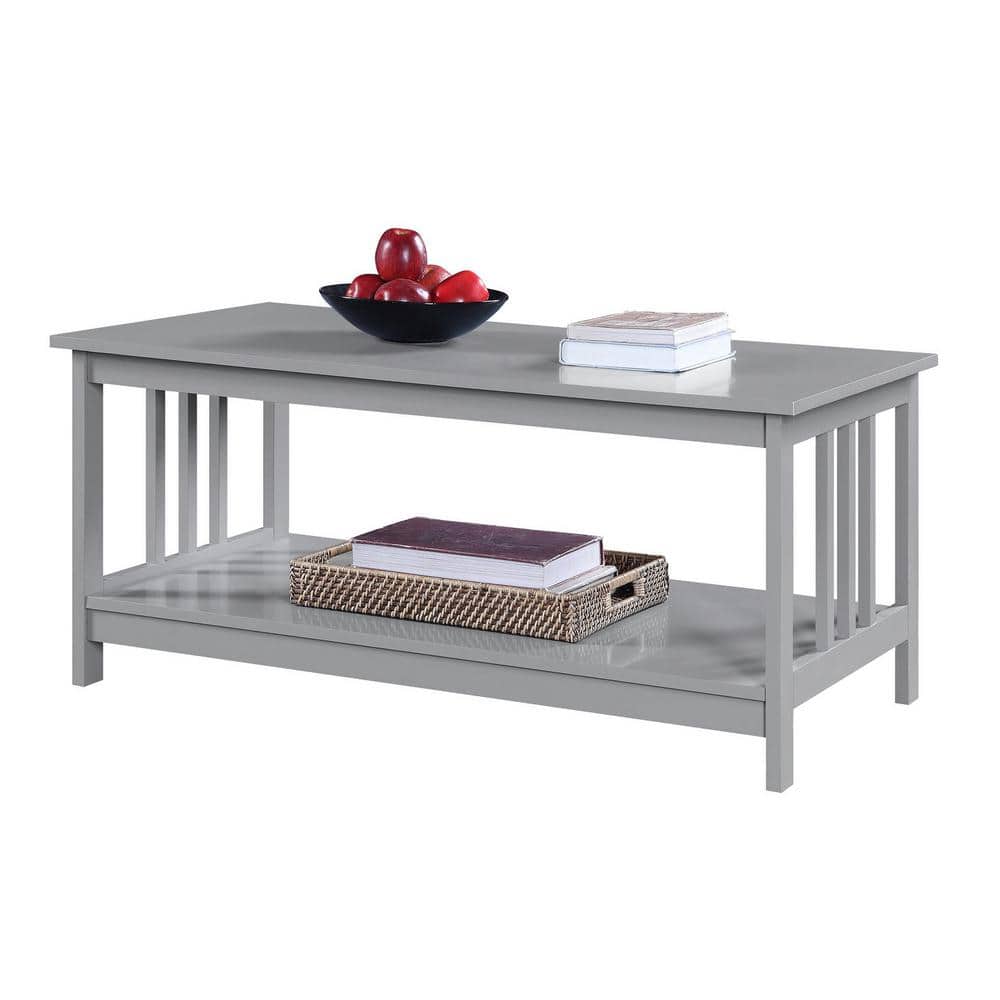 Gray Rectangular Wood Mission Coffee Table