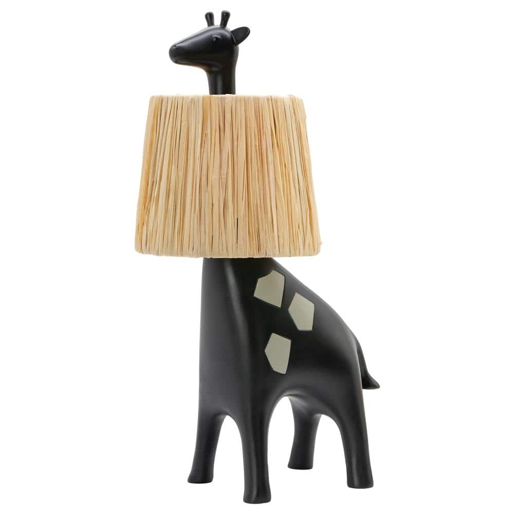 13.8 in. Black Giraffe Resin Base with Raffia Shade LED Table Lamp, Decorative Accent Light for Bedroom or Living Room price history on PriceWatchPro