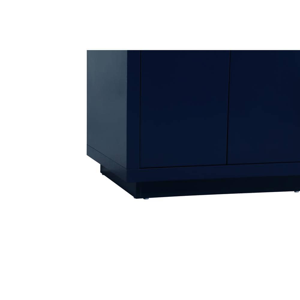 Blake 60" Blue MDF Double Bathroom Vanity with Gold Hardware