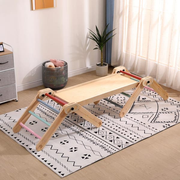 Funphix 6-In-1 Colorful Kids Modular Wooden Pikler with Ramp