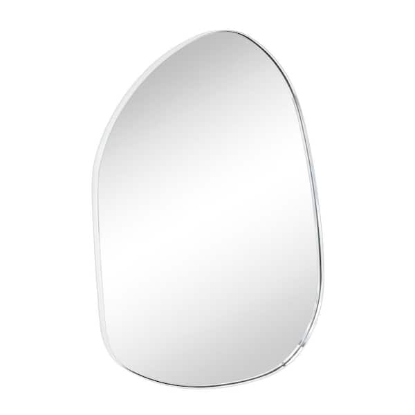 TEHOME Bertlinde 40 in. W x 30 in. H Novelty/Specialty Irregular Metal Framed Wall Mount Bathroom Vanity Mirror in Chrome