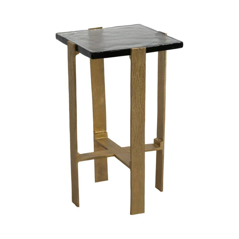 14 in. Gold Rectangle Glass with Metal Base Tall End Table price history on PriceWatchPro