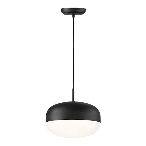 Easylite 56-Watt Equivalent Integrated LED Matte Black Pendant with Acrylic Shades