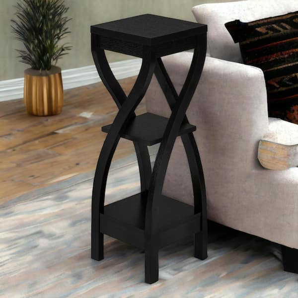 HomeRoots 11.5 in. Black Square MDF End Table