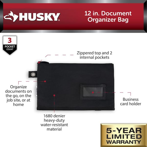 Husky 12 in. Document Organizer Bag (4-Pack) HD25100-4PK-TH - The