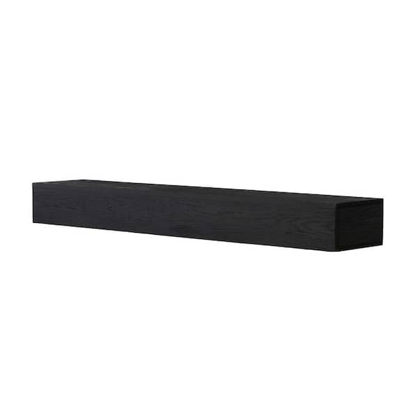 60 in. W x 9 in. D Black Solid Wood Wall-Mounted Shelf Decorative Wall Shelf Floating Shelf for Home Decor