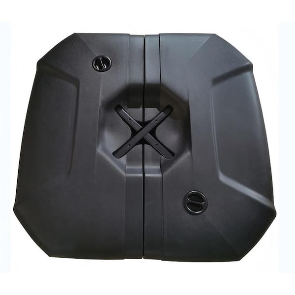 Square Patio Umbrella Base Water and Sand Filled in Black