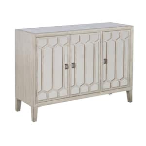 Windsor Burnished White Wood Top 48 in. Sideboard with 3-Doors