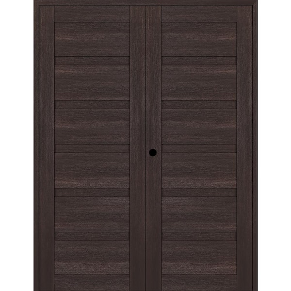 Belldinni Louver 72 in. x 95.25 in. Right Active Veralinga Oak Wood Composite Double Prehung Interior Door