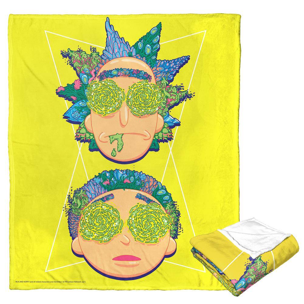THE NORTHWEST GROUP Rick and Morty Flora Head Silk Touch Multi-Color Throw Blanket