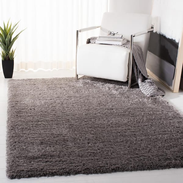 Madrid Shag Charcoal 8 ft. x 10 ft. Solid Area Rug