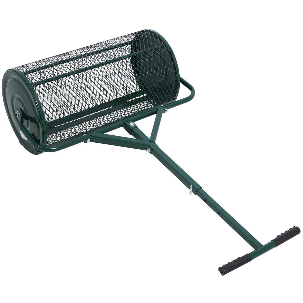 24 in. Peat Moss Spreader Compost Spreader Metal Mesh, T shaped Handle for 